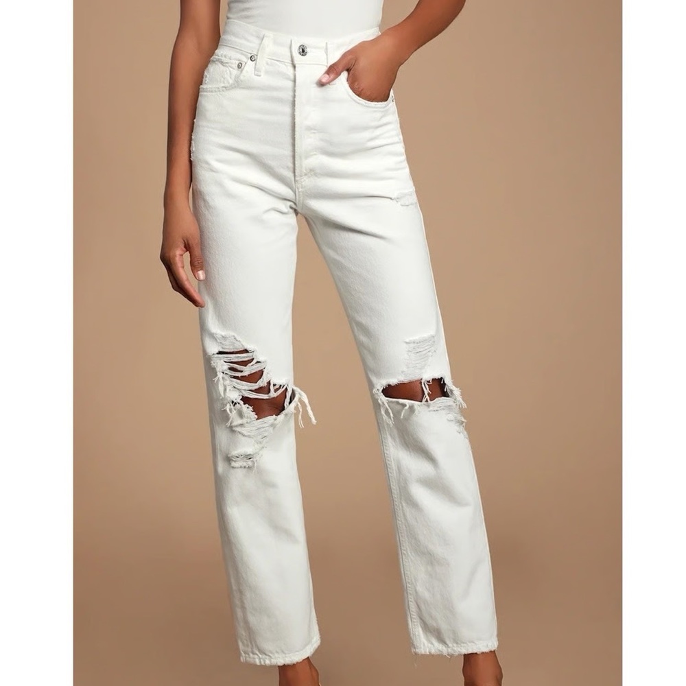 REVOLVE Women’s AGOLDE 90’s White Mid Rise Loose Jean